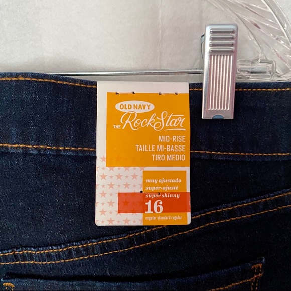 Old Navy Rockstar mid rise Dark wash jeans Size 16 - Picture 12 of 12
